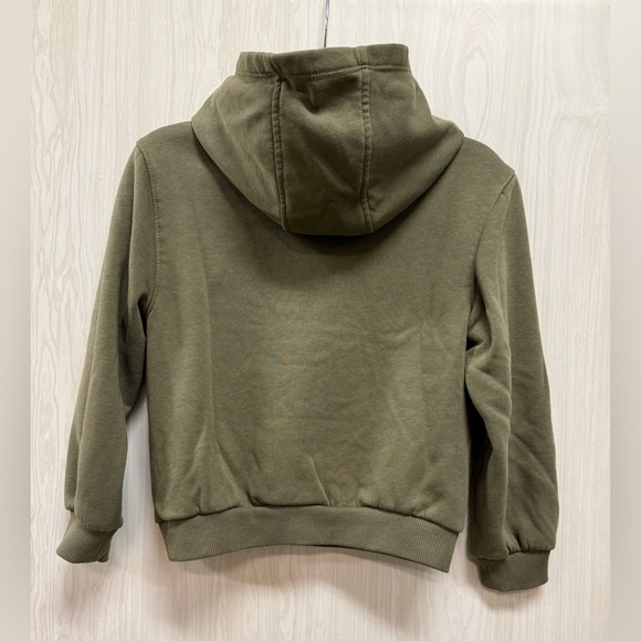 Nike Boy’s 6-7 Hoodie in Olive with Orange Logo 0083 - Picture 3 of 5